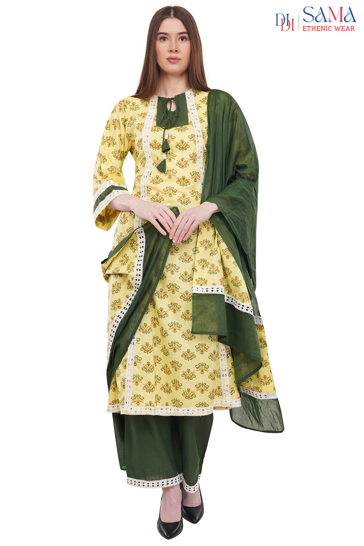 Kurti Set Yellow Printed