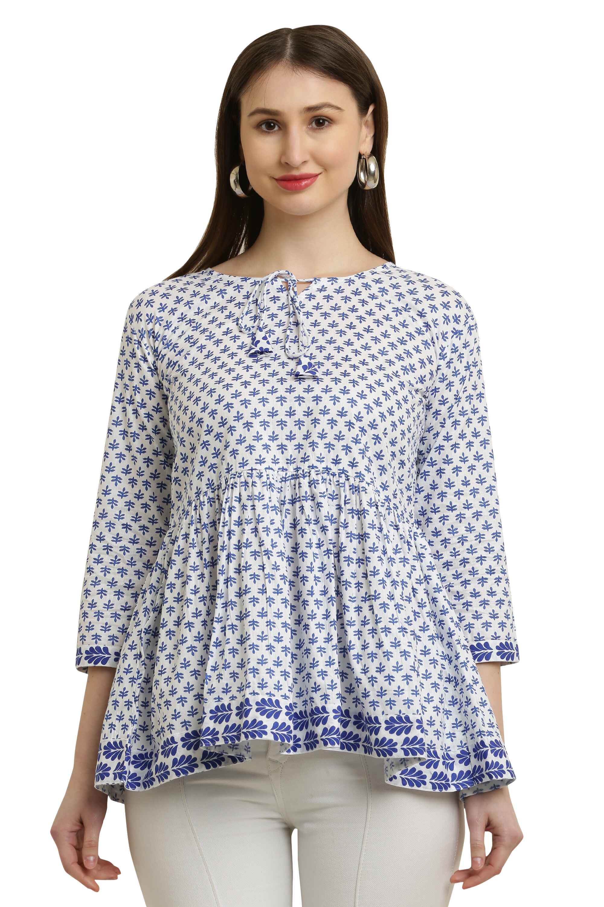 Tunic Leafy Print Blue