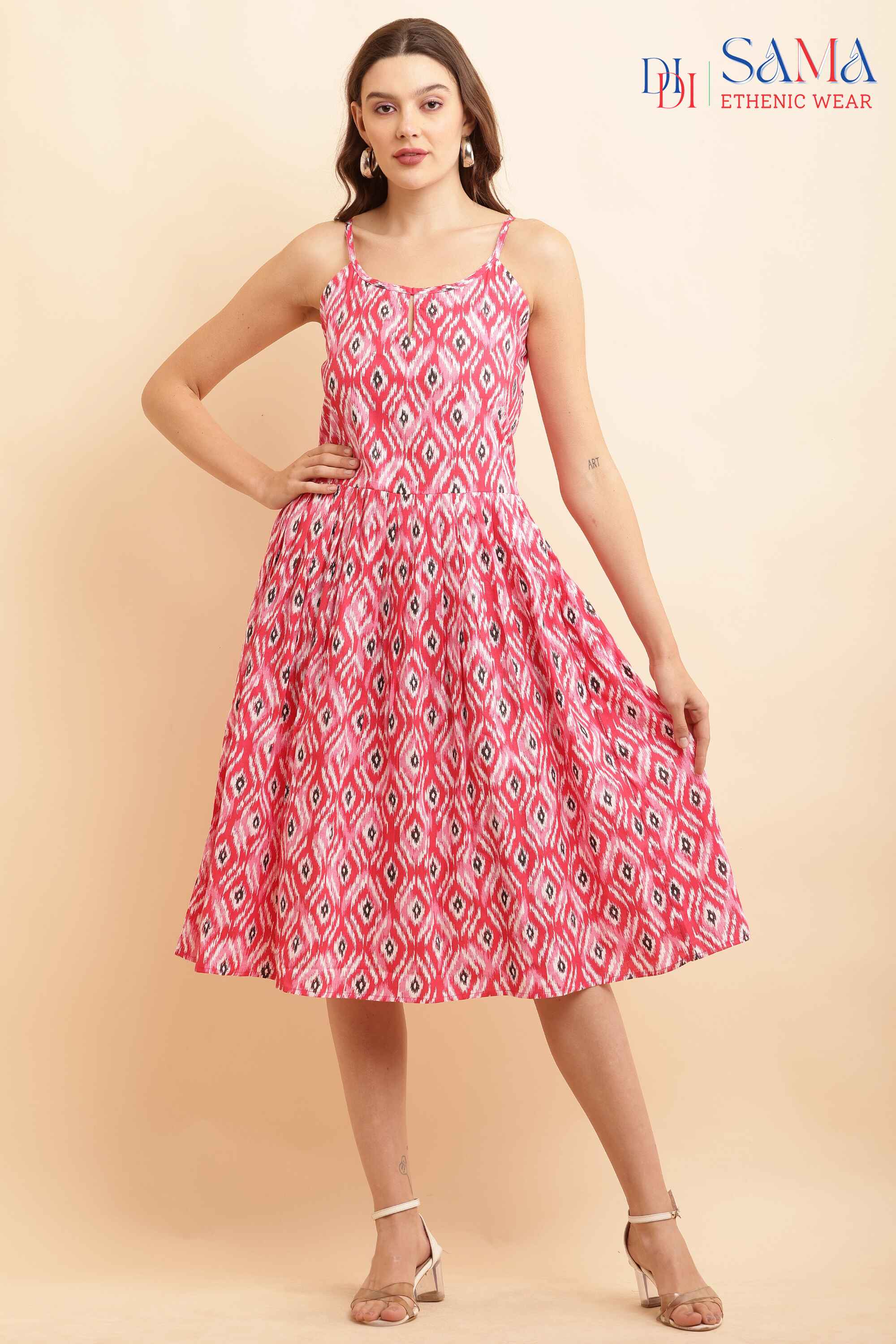 Sleeveless Printed Cotton Kurti