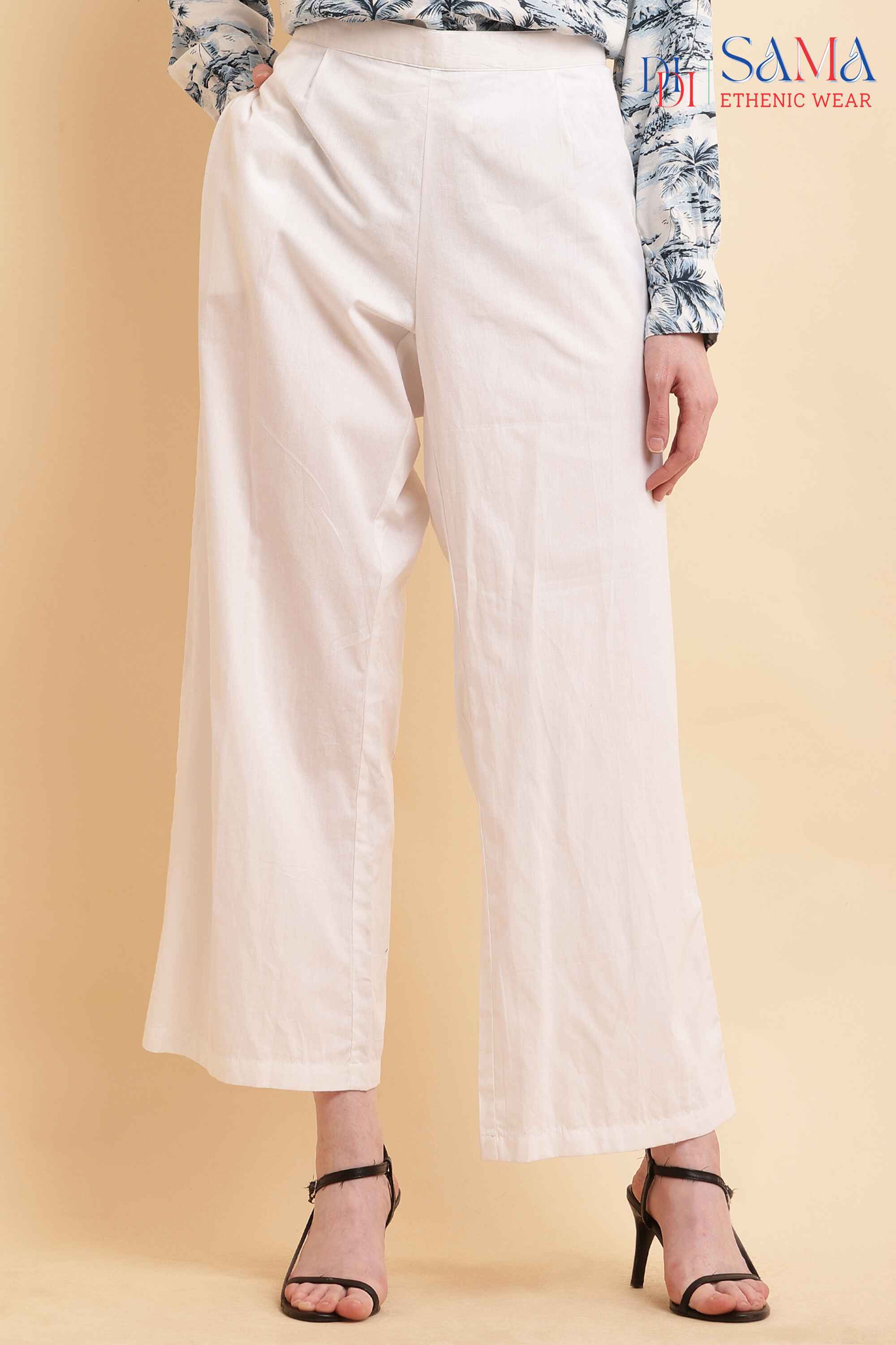 Wide Leg Designer Cotton Pant 