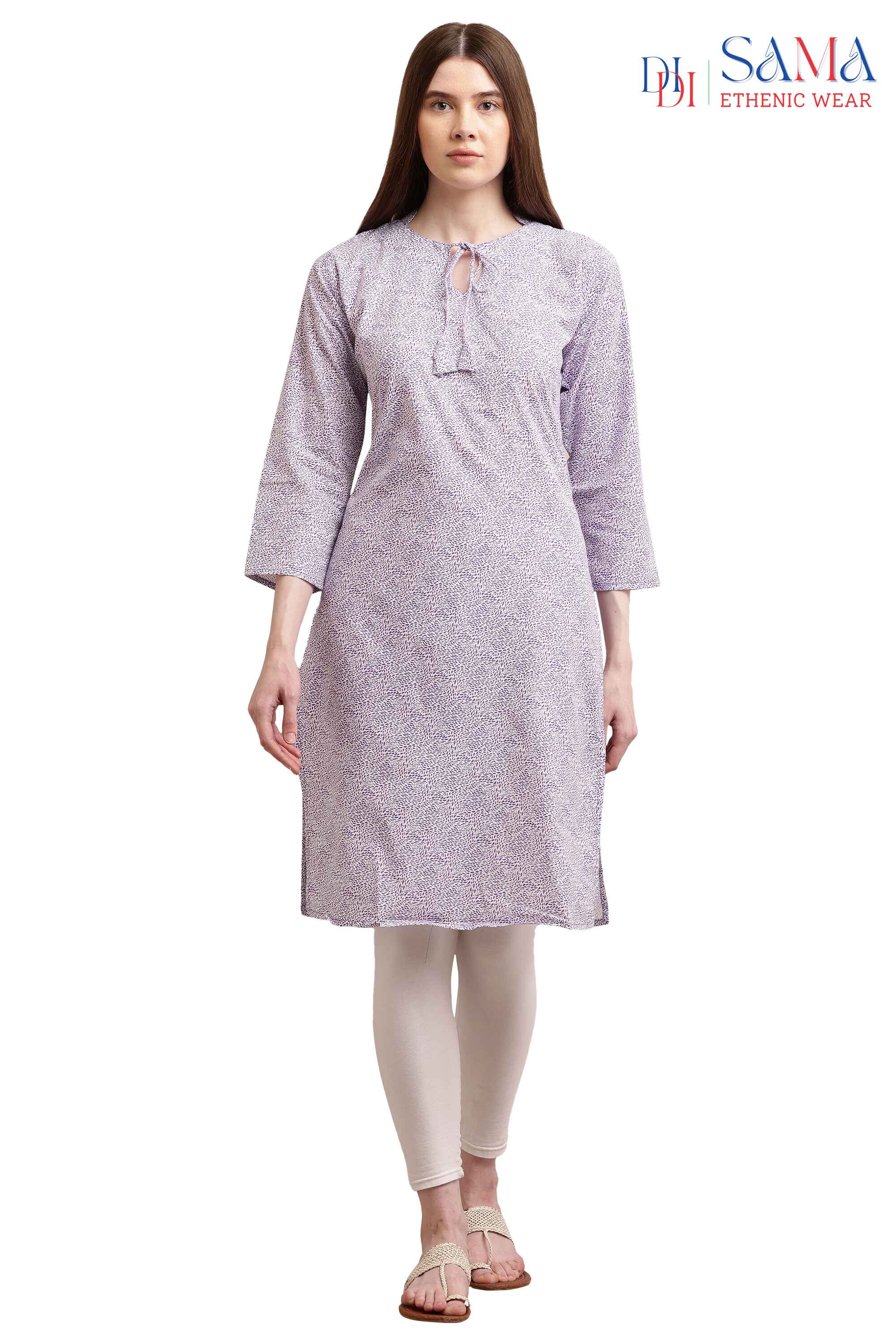 Printed Cotton Kurti Purple 