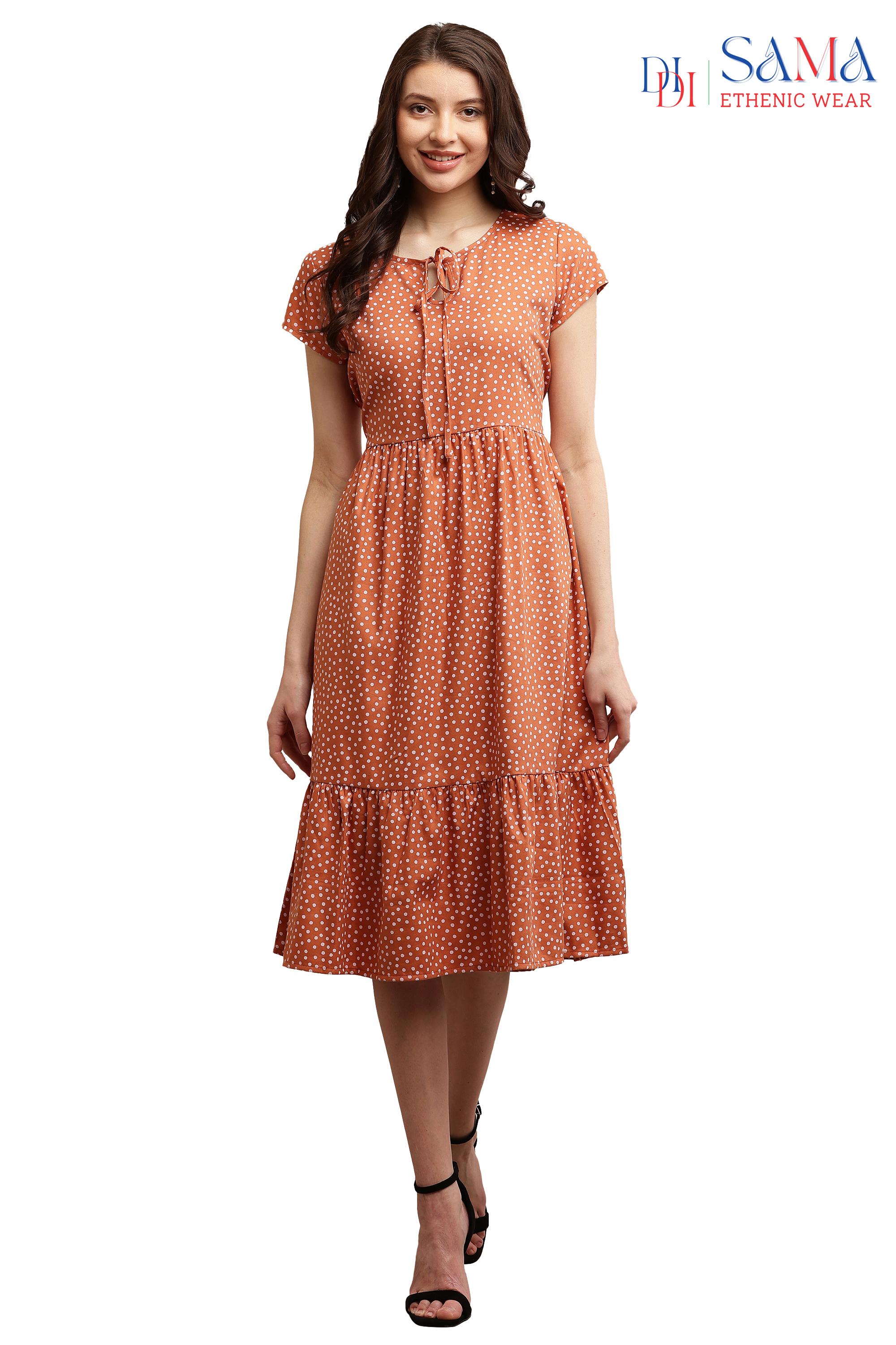 Polka Dotted Western Dress 