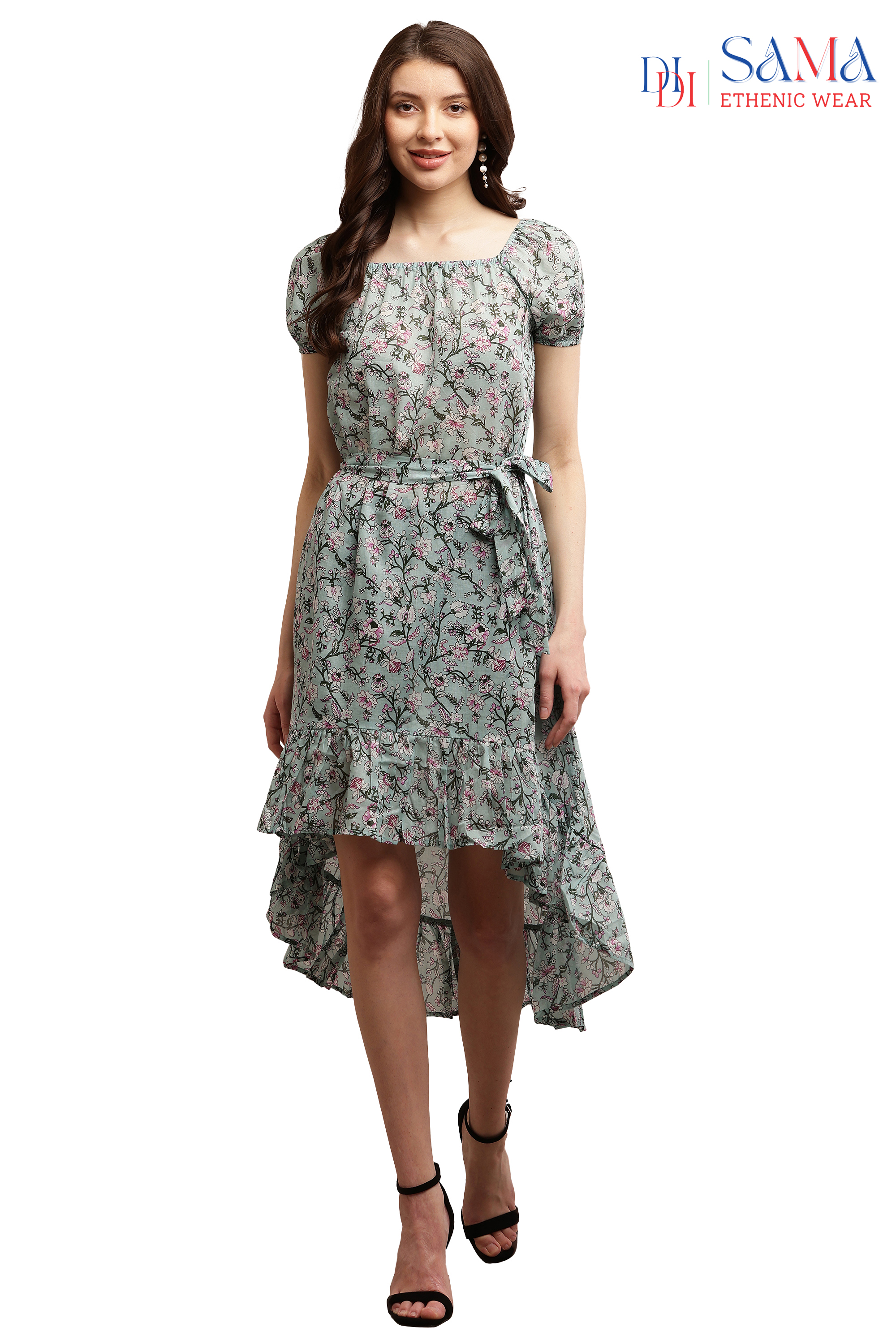 A-Line Printed Western Dress 